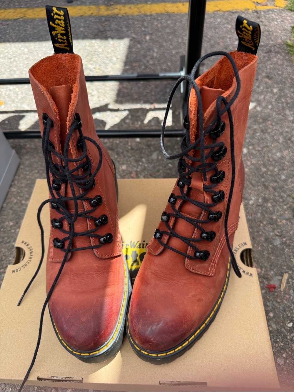Doc Marten Leona Boot in Brick - Picture 3 of 6